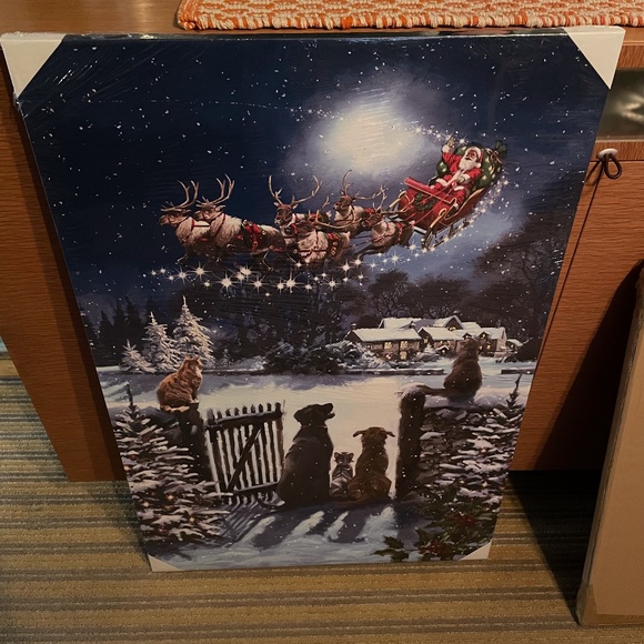 LED lighted Dogs/Cats Christmas wall art - Picture 1 of 5